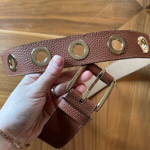 Michael Kors Brown Belt with Gold Details